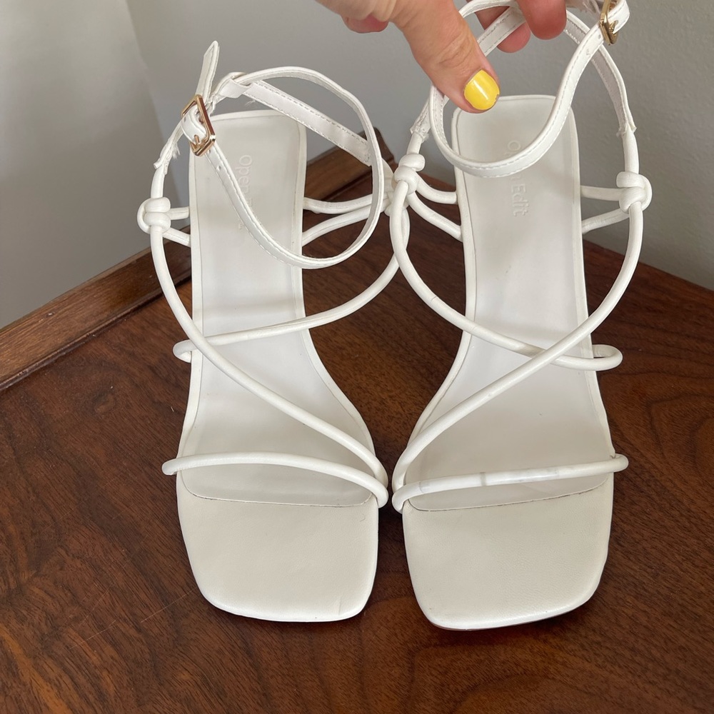 Worn once! Open Edit Reggie Sandal in White Ice. Size 8.